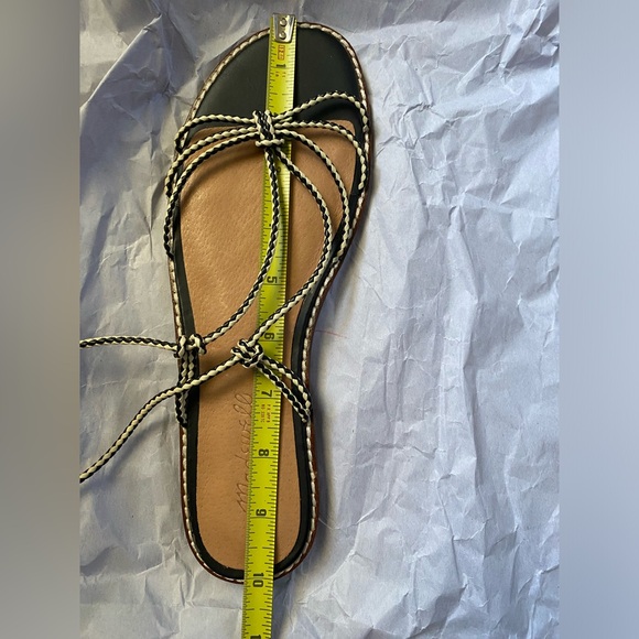 Madewell black and white leather lace up sandal sz 8 - Picture 7 of 8